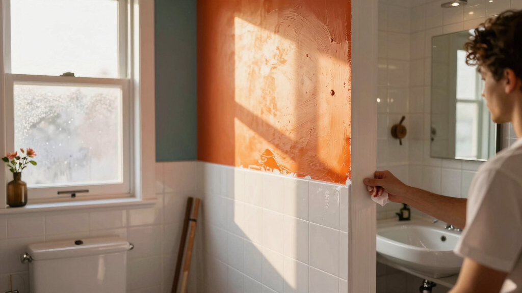 Her Paint DIY Completely Redid the Unfunctional Bathroom — It Looks Like Wallpaper