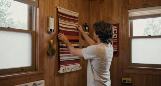 A Basically All-Wood Paneled '70s Bathroom Got an Americana Folk Makeover