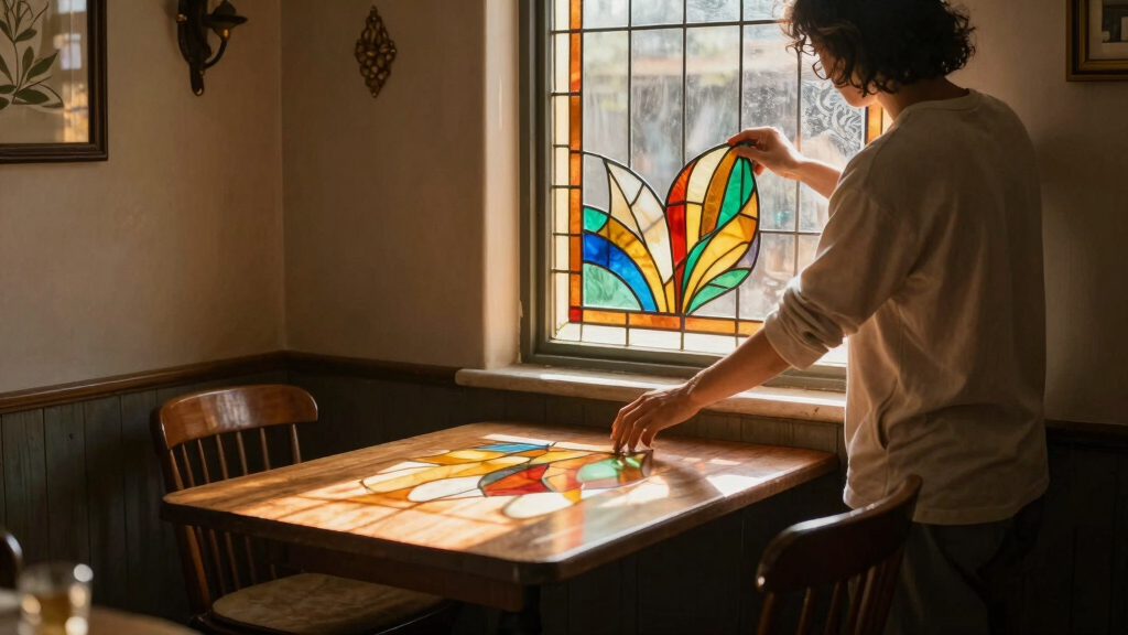 A Couple Gave Their Dated Dining Nook A Refreshing Redo With Stained Glass
