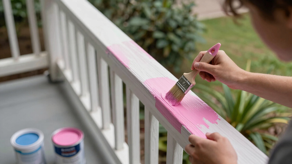 A Cream and Pink Paint Refresh Brightened Their Bland Front Porch