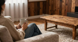 She Kept the Original Wood Paneling, and the Living Room Feels Cozy
