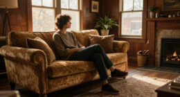 She Kept the Original Wood Paneling, and the Living Room Feels Cozy