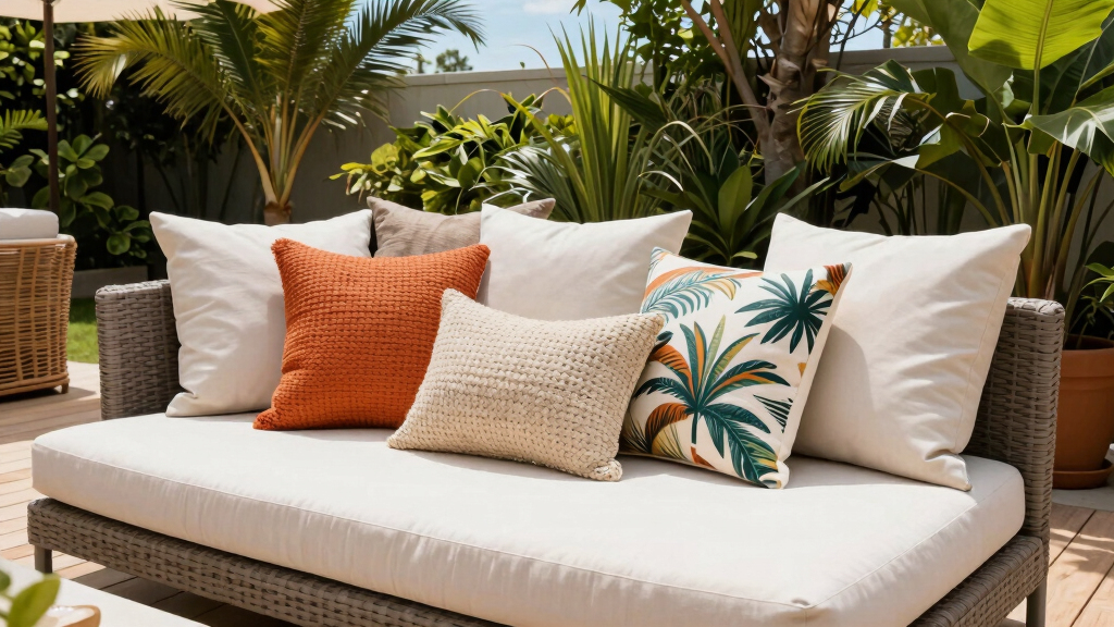 These $15 Pillows Instantly Created Chic Beach Club Vibes in My Backyard