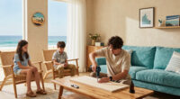 This Seaside Living Room Was Once A Rental — Now Is A Cozy Space For A Family Of 5
