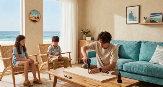 This Seaside Living Room Was Once A Rental — Now Is A Cozy Space For A Family Of 5