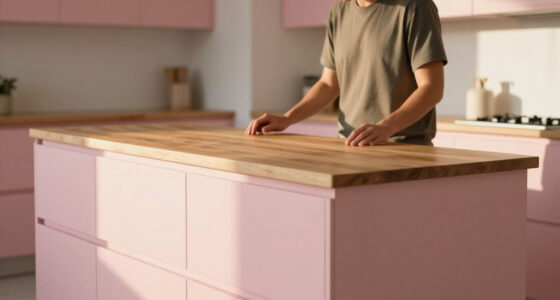 A “Lifeless” Kitchen Got a European-Style Redo with a Pink Island