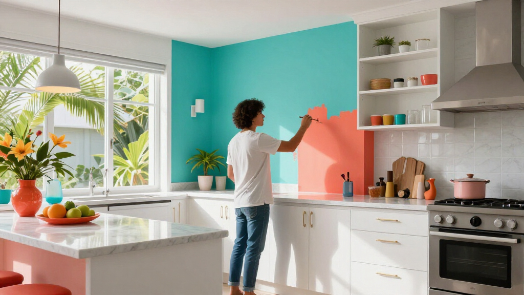 Transform Your Home: From All-White Kitchen To Vibrant Miami-Inspired Retreat