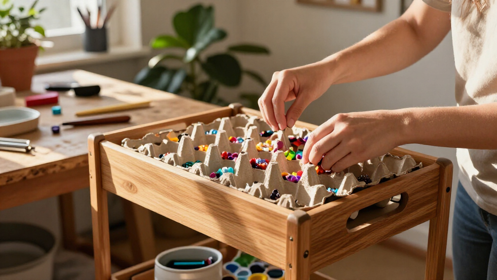 Ditch Bins: The Smarter Way To Organize A Storage Cart Using Empty Egg Cartons