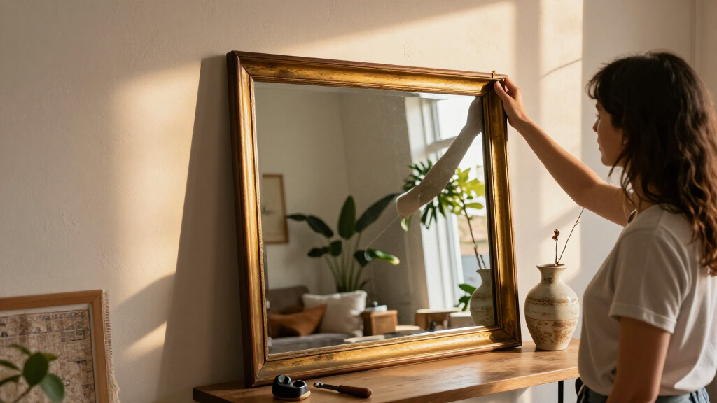 DIYer Makes A Broken Secondhand Mirror Look Straight From World Market