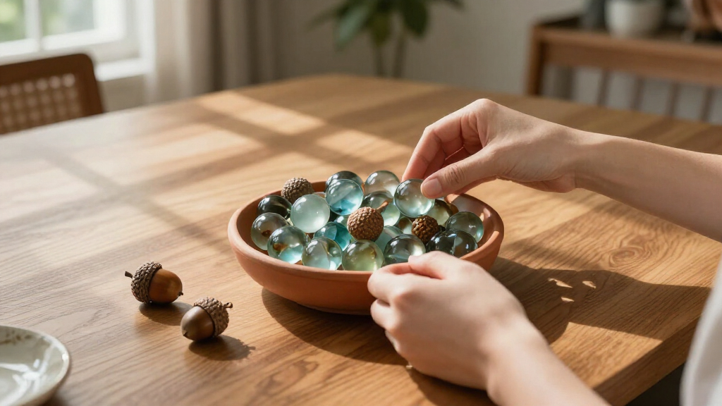 Reuse Acorn Tops And Old Marbles For A Satisfying Home Decor DIY Your Guests Will Adore