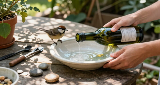 Skip Stone Birdbaths: The Cuter, Cheaper DIY From Wine Bottles And An Egg Plate