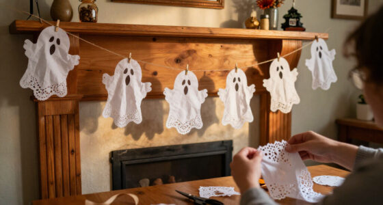 Turn Paper Doilies Into A Dainty Ghost Garland With Vintage Charm